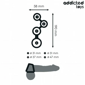 ADDICTED TOYS - PENIS RING Z PRZEGRODAMI NA JÄDRA